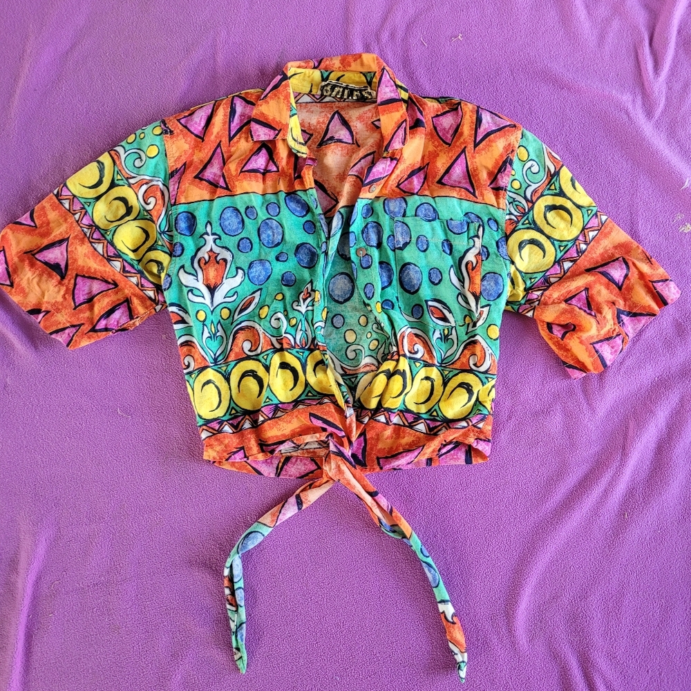 90s Crop Tie Shirt